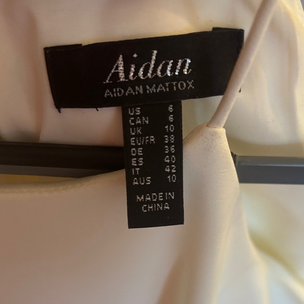 BHLDN Aidan Mattox Ivory Halter Cocktail Dress - Picture 2 of 6